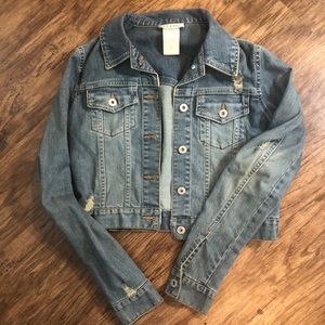 Guess Distressed Denim Jacket Size Small